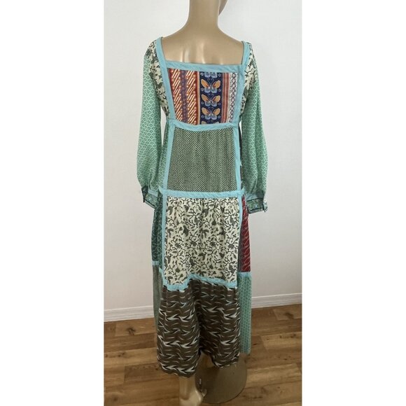 Glen of Michigan Polished Cotton Patchwork Print Dress Boho Hippie - Picture 6 of 14